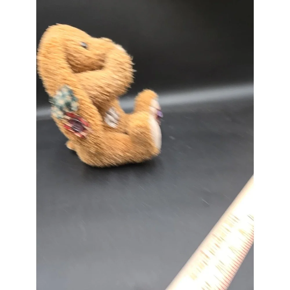 Cuddle Wit Plush Bunny Rabbit Tan‎ Sherpa Floppy Ear Patchwork Bow Tie 9 inch